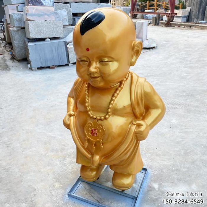 仿銅小和尚雕塑 彩繪兒童雕塑 商業街肖像雕塑 仿銅小和尚雕塑 彩繪兒童雕塑 商業街肖像雕塑