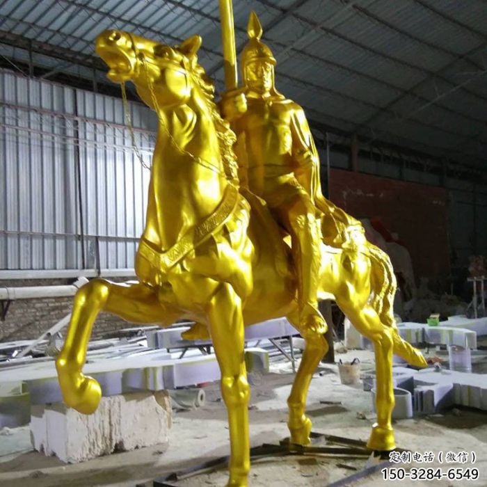 仿古武士雕塑生產 庭院彩繪雕塑 田間小品