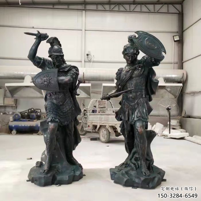 古銅色武士雕塑產品 大型城市雕塑 商業街擺件