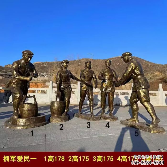 定制戶外紅軍雕塑 噴漆革命雕塑 燈光抗戰雕塑