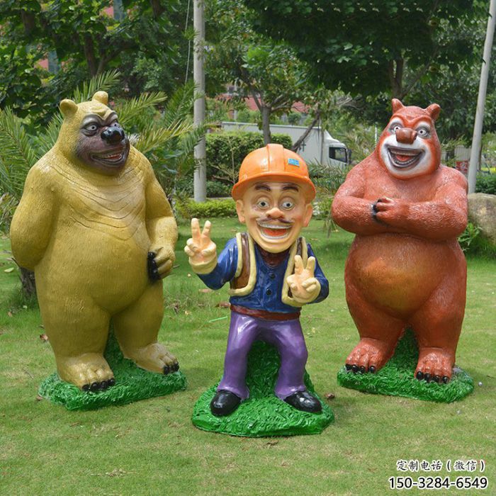 創意熊大雕塑價格 步行街店門口雕塑 卡通小品
