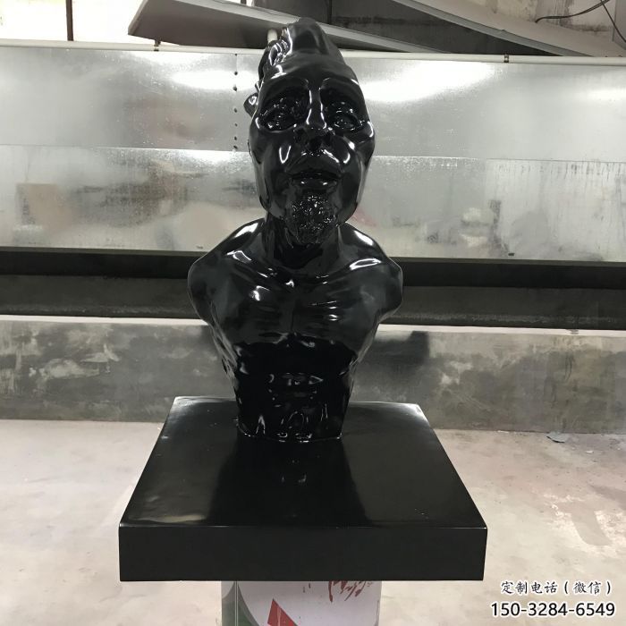 抽象胸像雕塑，仿銅工藝效果，玻璃鋼人物雕塑廠家