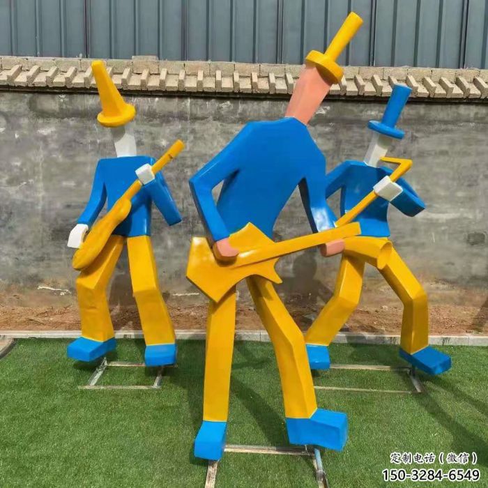 吹拉彈唱雕塑 仿真音樂雕塑 烤漆音樂人雕塑制作