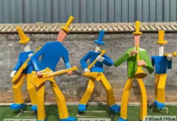 吹拉彈唱雕塑 景觀美陳樂隊(duì)雕塑 噴漆音樂人雕塑價(jià)格