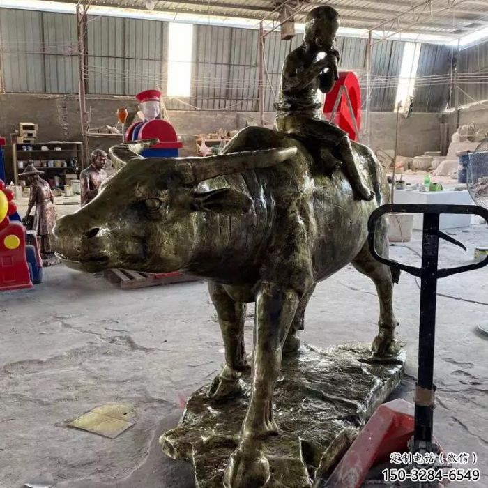 街頭牧童雕塑 大型別墅區民俗雕塑 玻璃鋼雕塑加工