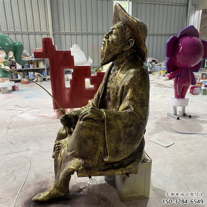 仿銅姜太公雕塑 創(chuàng)意釣魚雕塑 別墅區(qū)民俗雕塑 仿銅姜太公雕塑 創(chuàng)意釣魚雕塑 別墅區(qū)民俗雕塑