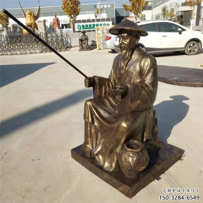 景觀姜太公雕塑廠家 彩繪釣魚雕塑 校園民俗雕塑 景觀姜太公雕塑廠家 彩繪釣魚雕塑 校園民俗雕塑