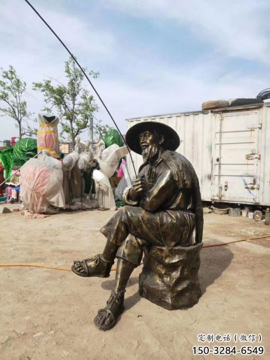 噴漆姜太公雕塑 村口釣魚雕塑廠 草地民俗雕塑 噴漆姜太公雕塑 村口釣魚雕塑廠 草地民俗雕塑
