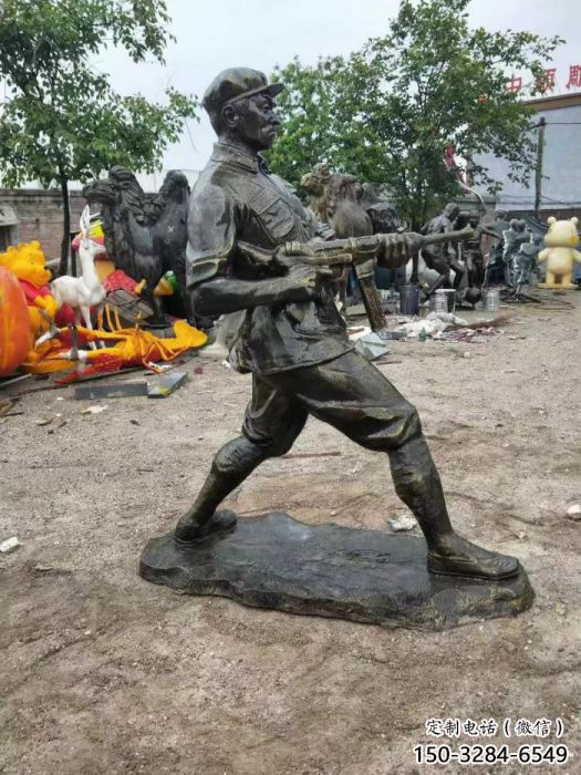 廣場交警雕塑廠家 抽象軍人雕塑 烤漆士兵雕塑