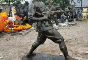 彩繪武警雕塑 玻璃鋼警察雕塑 街頭戰士雕塑