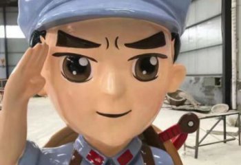 大型武警雕塑 玻璃鋼警察雕塑 房地產戰士雕塑