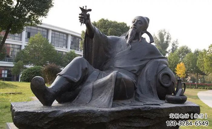 步行街李白雕塑 景觀古代雕塑 玻璃鋼詩人雕塑 步行街李白雕塑 景觀古代雕塑 玻璃鋼詩人雕塑