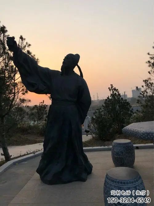 街道李白雕塑廠家 現代景觀人物雕塑 彩繪詩人雕塑