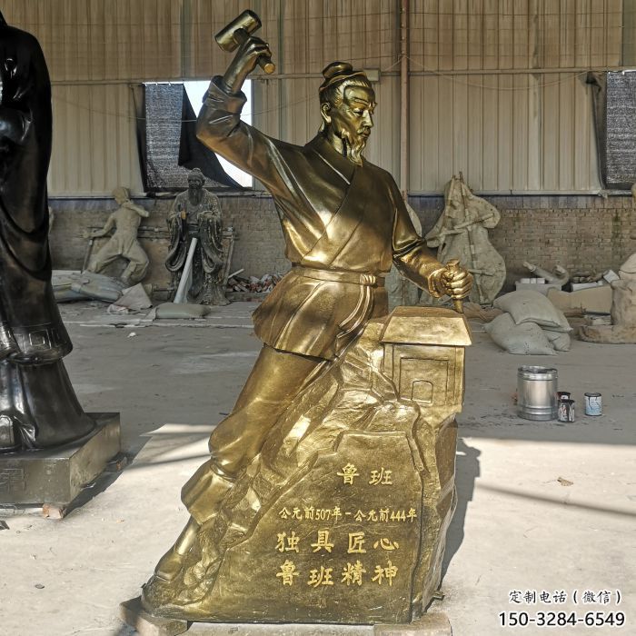 噴漆魯班雕塑 中式村口手藝人雕塑 玻璃鋼木匠雕塑 噴漆魯班雕塑 中式村口手藝人雕塑 玻璃鋼木匠雕塑