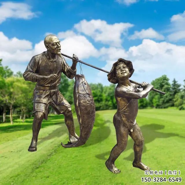 創意漁民雕塑 玻璃鋼民俗雕塑 公園捕魚雕塑 創意漁民雕塑 玻璃鋼民俗雕塑 公園捕魚雕塑