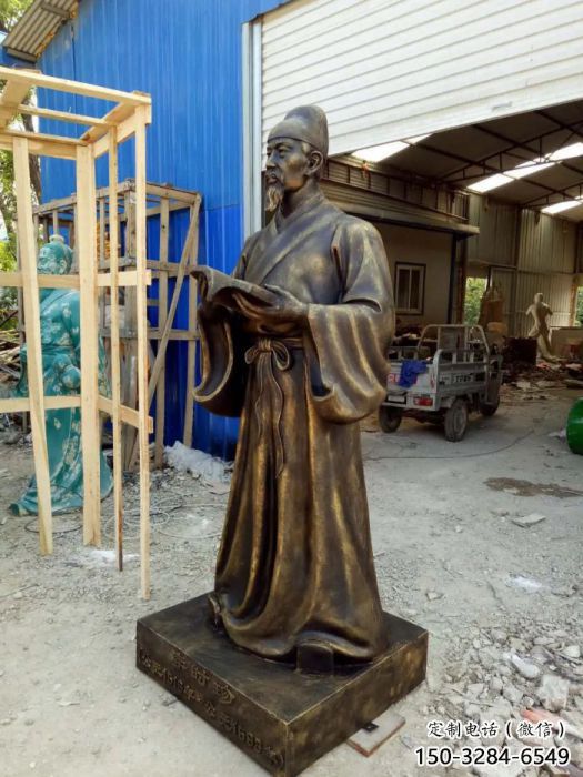 草地李時珍雕塑 玻璃鋼古代雕塑 大型名醫雕塑 草地李時珍雕塑 玻璃鋼古代雕塑 大型名醫雕塑
