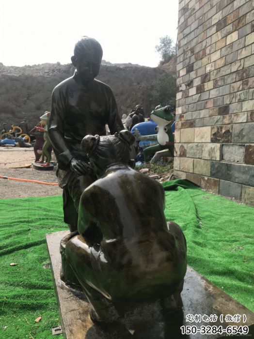 街道孝道雕塑 仿銅景觀人物雕塑 彩繪文化雕塑