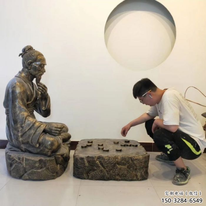 街頭下象棋雕塑廠家 大型民俗雕塑 別墅區民俗雕塑