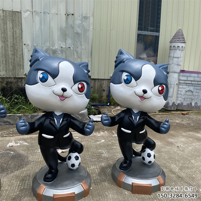 黑貓警長雕塑廠家 烤漆大型卡通雕塑 仿真雕塑