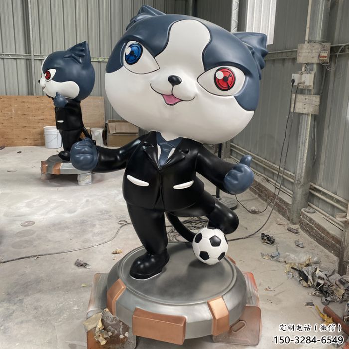定制動漫黑貓警長雕塑 步行街卡通雕塑 大型雕塑