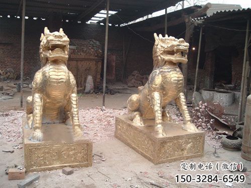 公園麒麟雕塑,仿銅動物雕塑,玻璃鋼造型雕塑 公園麒麟雕塑,仿銅動物雕塑,玻璃鋼造型雕塑