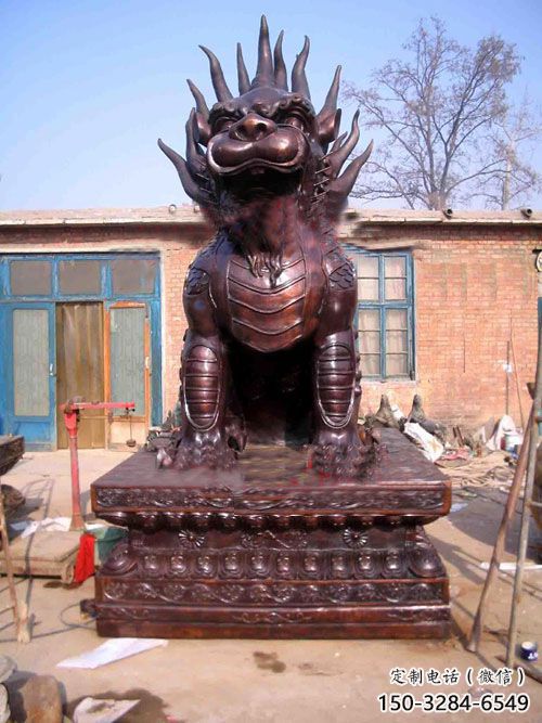 生產麒麟雕塑廠家，動物景觀雕塑，仿古擺件