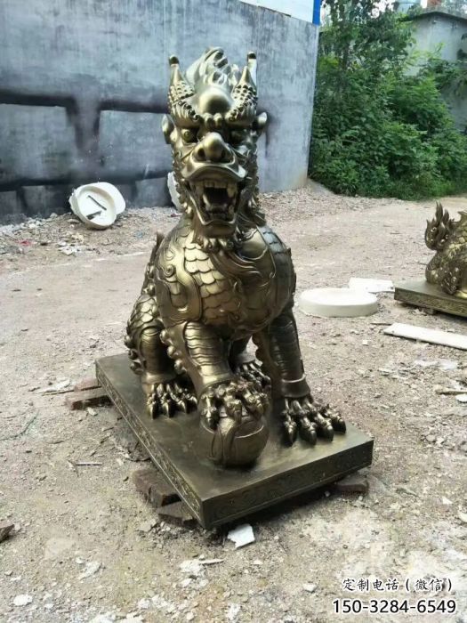室外麒麟雕塑,動物仿銅雕塑,抽象效果 室外麒麟雕塑,動物仿銅雕塑,抽象效果
