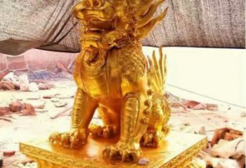 房地產(chǎn)麒麟雕塑，仿古動(dòng)物雕塑，玻璃鋼材質(zhì)雕塑