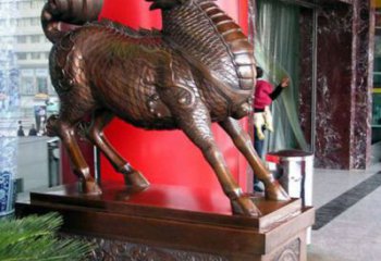 加工麒麟雕塑廠家，仿銅動物雕塑，抽象效果