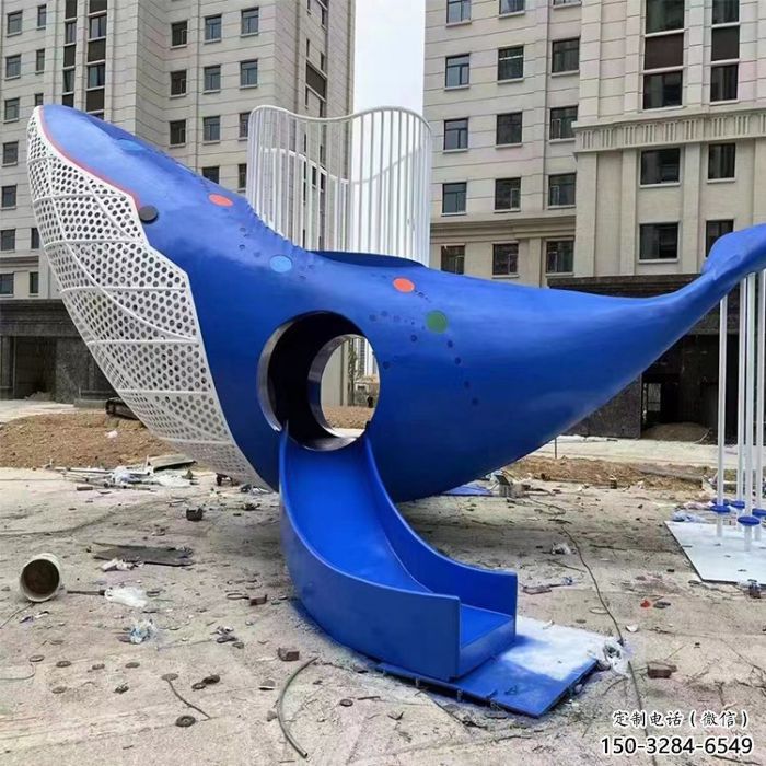 鯨魚雕塑廠家，烤漆彩繪工藝，公園景觀擺件