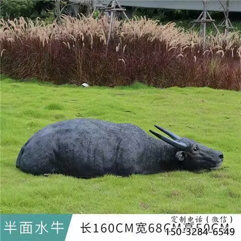 水牛雕塑廠，公園園林動物，仿真景觀擺件