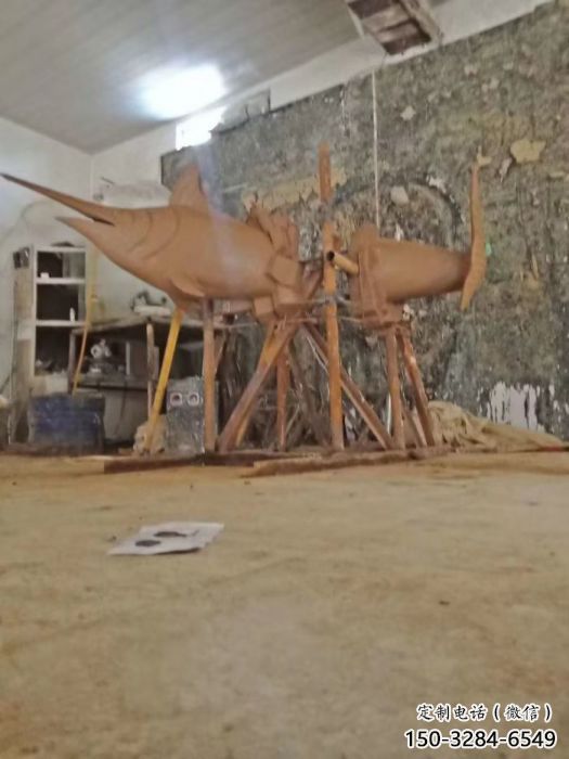 售樓處劍魚雕塑廠家 商業(yè)街仿真雕塑 海洋生物擺件