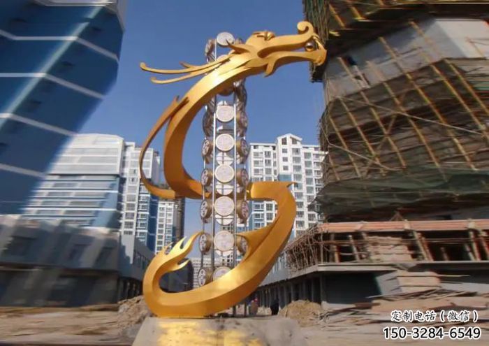 仿真龍頭雕塑，鑄銅動物雕塑，房地產售樓處擺件