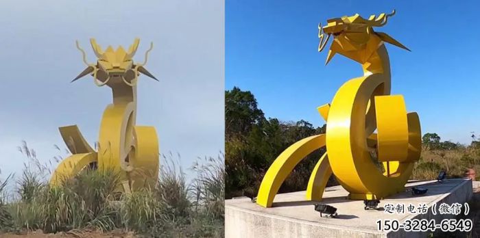 抽象大型龍頭雕塑，玻璃鋼動物雕塑，房地產(chǎn)售樓處擺件
