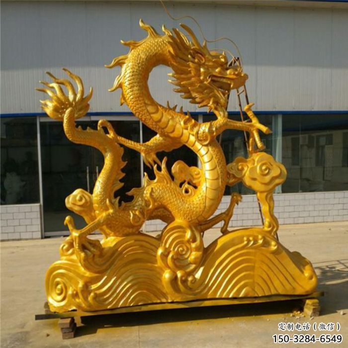 大型龍頭雕塑，玻璃鋼雕塑廠家，房地產售樓處擺件