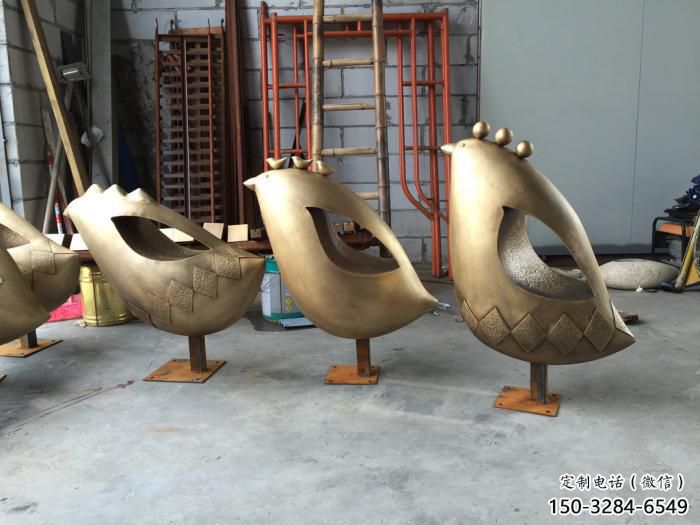 操場鳥類雕塑,公園題材,仿銅工藝 操場鳥類雕塑,公園題材,仿銅工藝