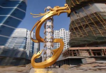 仿真龍頭雕塑，鑄銅動物雕塑，房地產(chǎn)售樓處擺件