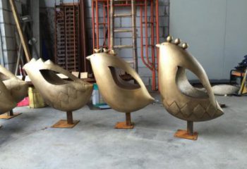 操場鳥類雕塑,公園題材,仿銅工藝