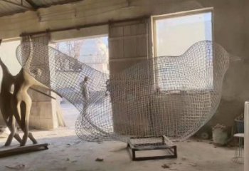 街道鳥類雕塑,動物小品,鏤空工藝效果