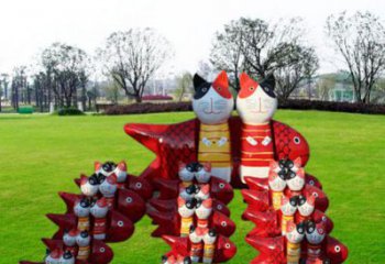 現(xiàn)代小貓雕塑制造商，仿真主題，動漫工藝