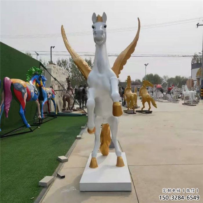 公園天馬雕塑廠家，廣場園林主題，仿古工藝