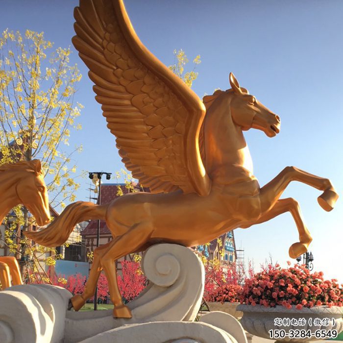 公園天馬雕塑廠家,景觀題材,鍍銅工藝 公園天馬雕塑廠家,景觀題材,鍍銅工藝