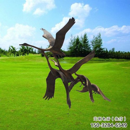 公園大雁雕塑廠家 酒店門口雕塑 彩繪擺件 公園大雁雕塑廠家 酒店門口雕塑 彩繪擺件