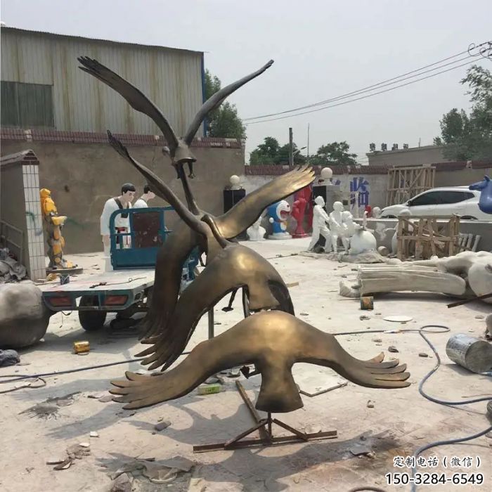 古銅色大雁雕塑廠家 大型城市雕塑 商業街擺件