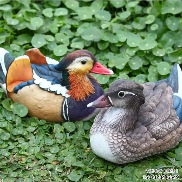 大型鴛鴦雕塑廠家 步行街宣傳雕塑 仿真擺件