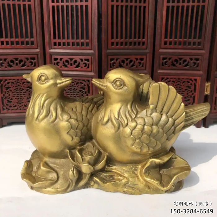 承接仿真鴛鴦雕塑 酒店公園雕塑 風景區擺件