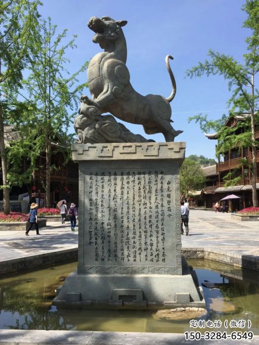 售樓部白虎雕塑，仿銅動物雕塑，彩繪題材