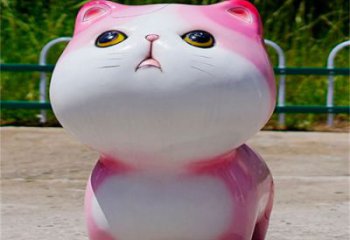 公園貓咪雕塑，動漫雕塑，彩繪工藝效果