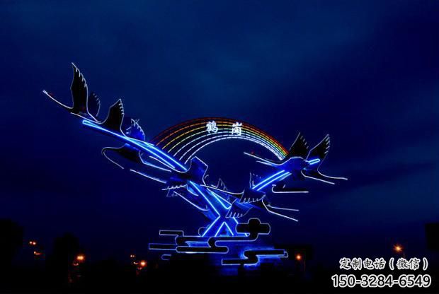 庭院白鷺雕塑，鳥類歐式雕塑，美陳景觀形式