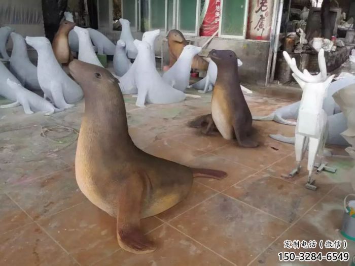 城市海豹雕塑廠家 風景區彩繪雕塑 抽象擺件